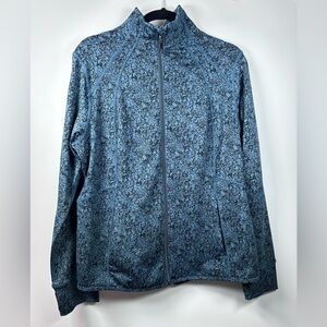 Members Mark Women’s Textured Teal/Black Full Zip Quick Dry Jacket Size XL